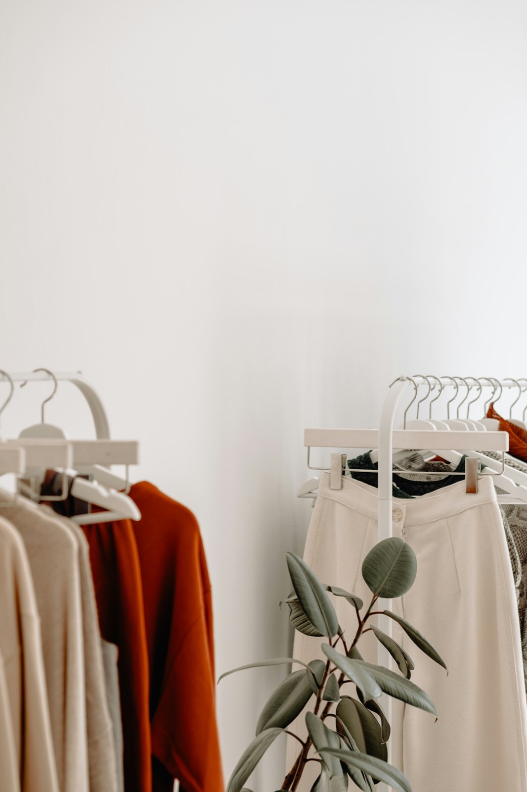 Clothing on a rail in a boutique